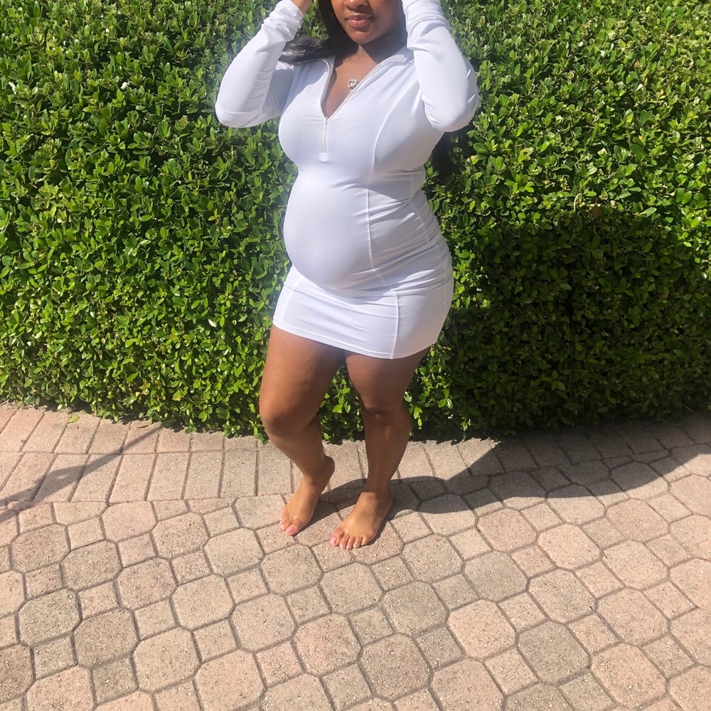 White body con dress